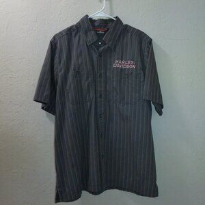 Vintage Y2K Harley-Davidson “Precision Tuned Motors” Mechanic Shirt Gray